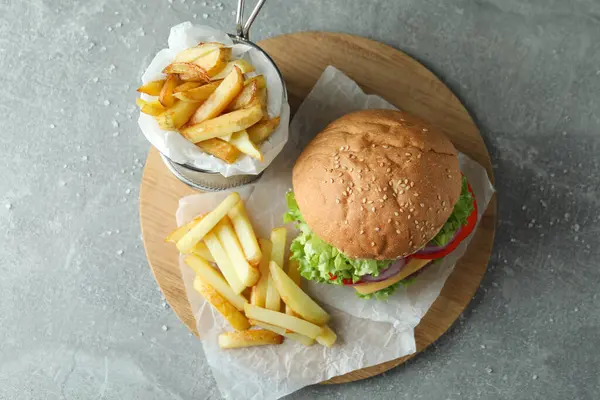 Concept Tasty Food Delicious Burger — Stock Photo, Image