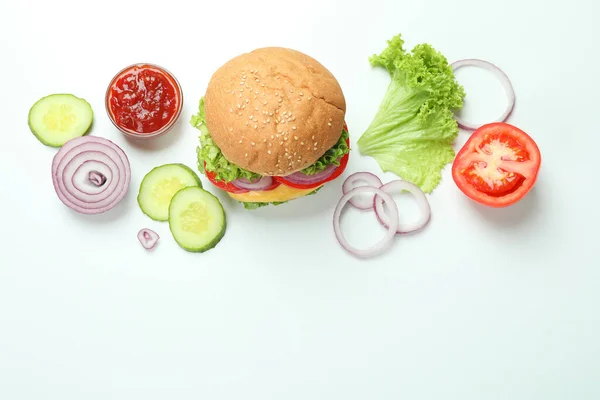 Konzept Des Leckeren Essens Mit Leckerem Burger — Stockfoto