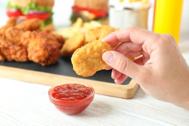 Fast food yeme kavramı, yakın çekim.