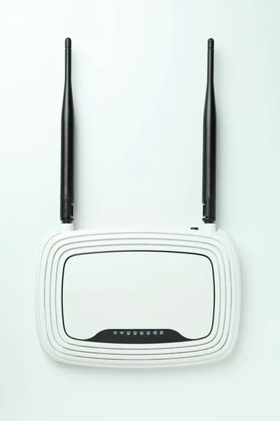 Router Zewnętrznymi Antenami Białym Tle — Zdjęcie stockowe