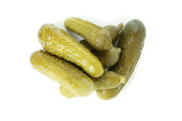 Färska Gröna Pickles Isolerad Vit Bakgrund — Stockfoto