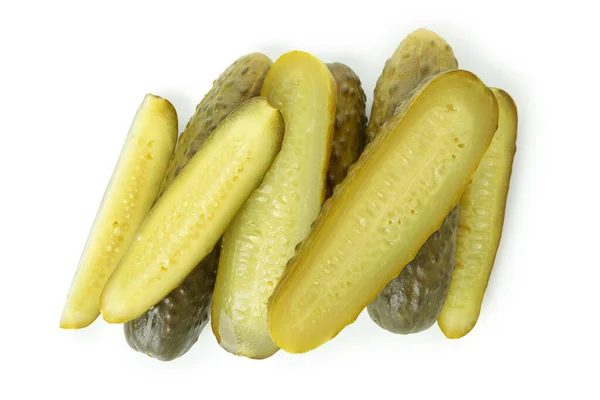Fresh Green Pickles Isolated White Background — Stock Photo, Image
