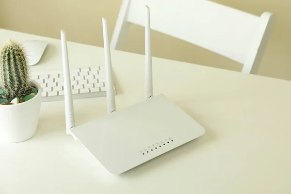 Werkplaats Met Router Witte Tafel — Stockfoto