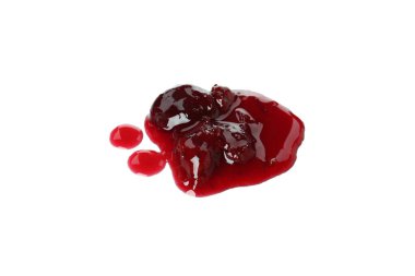 Beyaz arka planda izole edilmiş kiraz reçeli