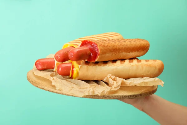 Concept Cuisine Savoureuse Avec Hot Dog Français — Photo