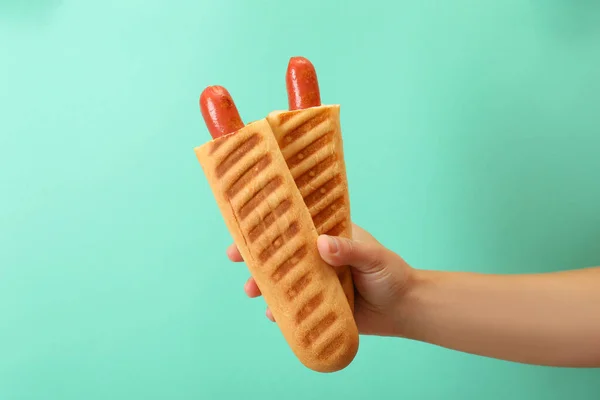 Conceito Comida Saborosa Com Cachorro Quente Francês — Fotografia de Stock