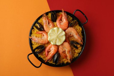 Concept of delicious food with Spanish Paella clipart