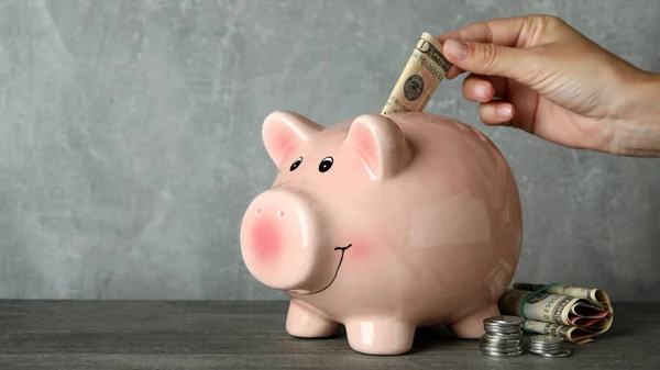 Piggy Bank Ile Finans Ekonomi Kavramı — Stok fotoğraf