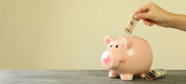 Piggy Bank ile finans ve ekonomi kavramı