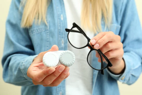 Concept Lentilles Contact Pour Les Yeux Soins Santé — Photo