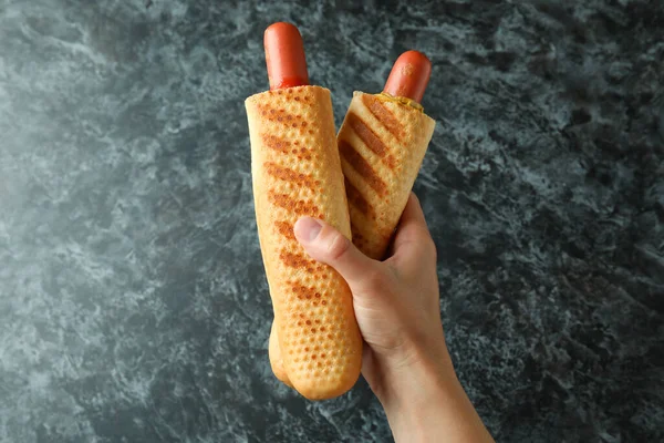 Concept Cuisine Savoureuse Avec Hot Dog Français — Photo