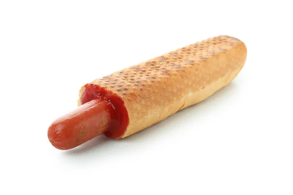 Savoureux Hot Dog Français Isolé Sur Fond Blanc — Photo