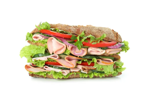 Смачні Бутерброди Чіабата Ізольовані Білому Тлі — стокове фото