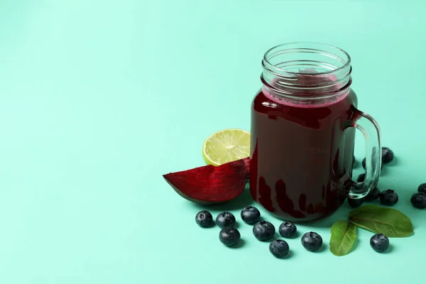 Concept Van Gezonde Drank Met Rode Biet Smoothie — Stockfoto