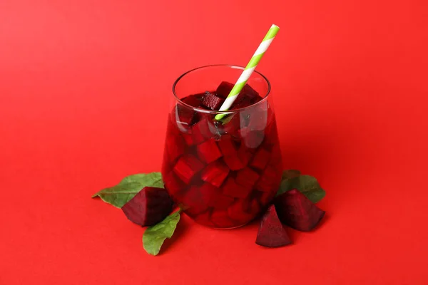 Konzept Eines Gesunden Getränks Mit Rote Bete Smoothie — Stockfoto