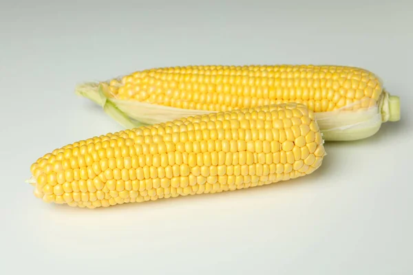 Fresh Raw Corn White Background Close — Stock Photo, Image