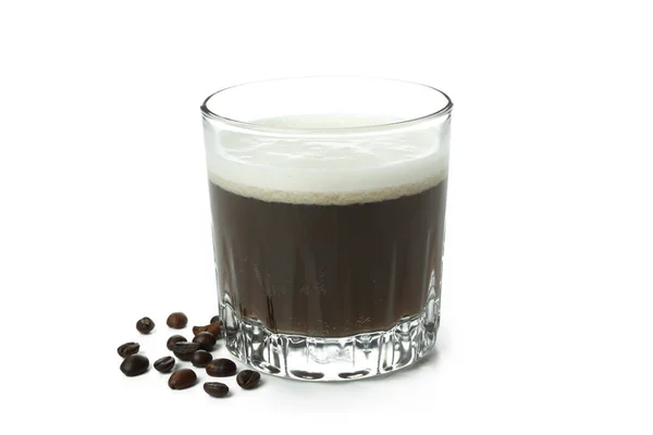 Glas Irischen Kaffees Isoliert Auf Weißem Hintergrund — Stockfoto