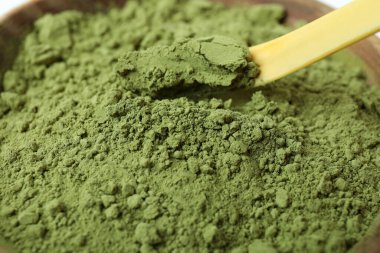Matcha ile Japon çayı kavramı, yakın plan.