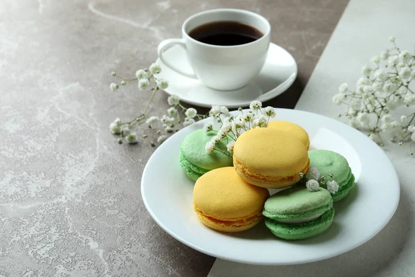 Concept Dessert Savoureux Avec Délicieux Macarons — Photo