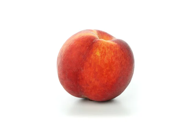 Reife Pfirsichfrüchte Isoliert Auf Weißem Hintergrund — Stockfoto