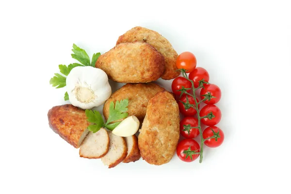 Cutlets Ingredients Isolated White Background — Stock Photo, Image