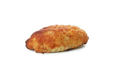 Beyaz arkaplanda izole edilmiş tek lezzetli pirzola