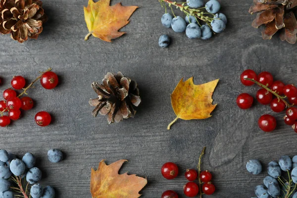 Happy Thanksgiving Day Composition Dark Wooden Background — Stock Photo, Image