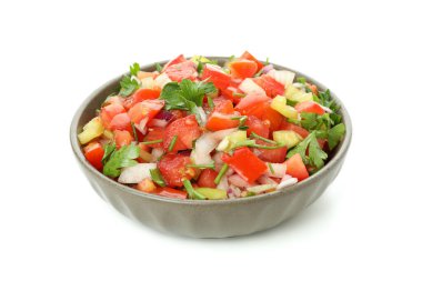 Pico de Gallo kasesi beyaz arkaplanda izole edildi