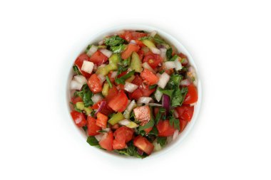 Pico de Gallo kasesi beyaz arkaplanda izole edildi