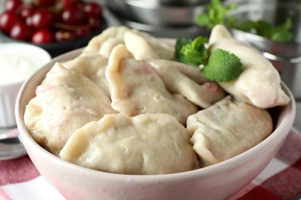 Concept Tasty Food Pierogi Cherry Close — Stock Photo, Image