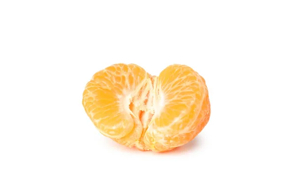 Polovina Mandarinky Izolované Bílém Pozadí — Stock fotografie