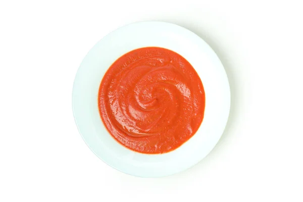 Zuppa Spagnola Gazpacho Isolato Sfondo Bianco — Foto Stock