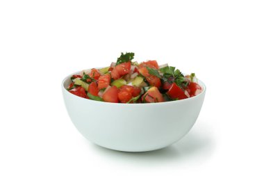 Pico de Gallo kasesi beyaz arkaplanda izole edildi