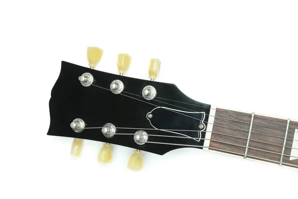 Parte Superior Guitarra Elétrica Isolada Fundo Branco — Fotografia de Stock