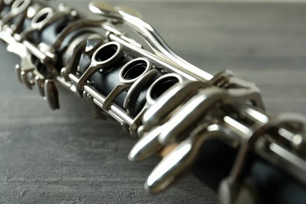 Instrument Muzical Clarinet Concentrare Strânsă Selectivă — Fotografie, imagine de stoc