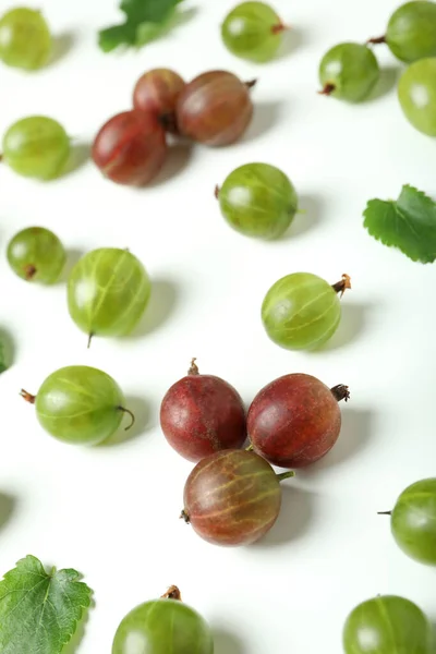 Gooseberry White Background Close Selective Focus Stock Picture