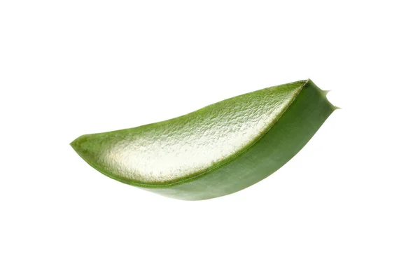 Rebanada Aloe Vera Aislada Sobre Fondo Blanco — Foto de Stock