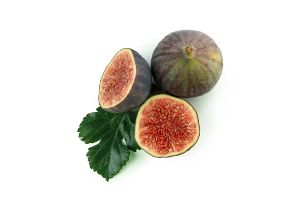 Fresh Ripe Fig Isolated White Background — Stock Photo, Image