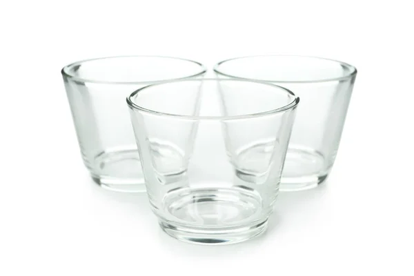 白い背景に隔離された飲み物のための空のガラス — ストック写真