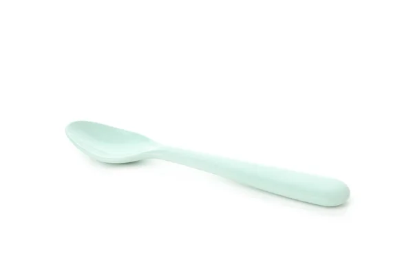 Single Plastic Spoon Isolated White Background — Stock Photo, Image