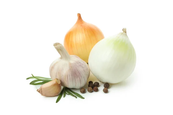 Grupo Verduras Picantes Aisladas Sobre Fondo Blanco — Foto de Stock