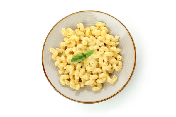 Tasty Macaroni Cheese Isolated White Background — Stock Photo, Image