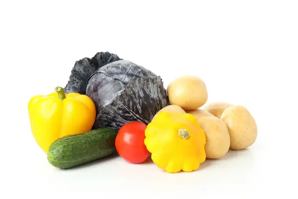 Group Vegetables Isolated White Background — Stock Photo, Image
