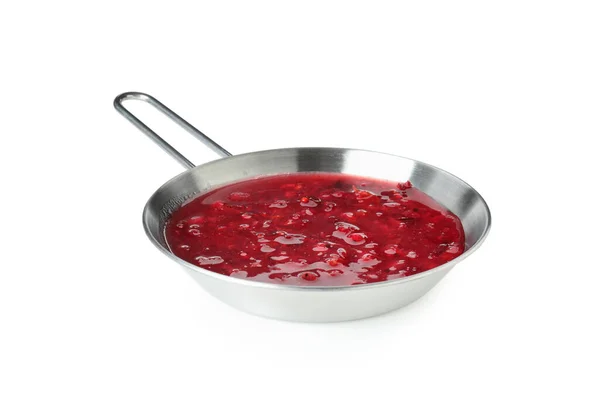 Pan Cranberry Sauce Isolated White Background — Stock Photo, Image