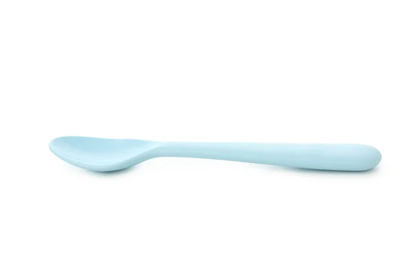 Single Plastic Spoon Isolated White Background — Stock Photo, Image