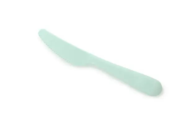 Single Plastic Knife Isolated White Background — Stock Photo, Image