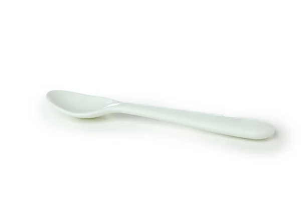 Single Plastic Spoon Isolated White Background — Stock Photo, Image