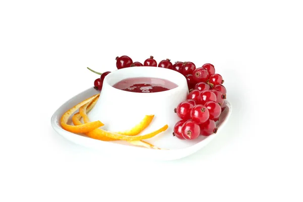 Molho Cranberry Ingredientes Isolados Fundo Branco — Fotografia de Stock