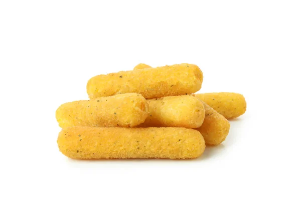 Bastoncini Formaggio Fritto Isolati Sfondo Bianco — Foto Stock