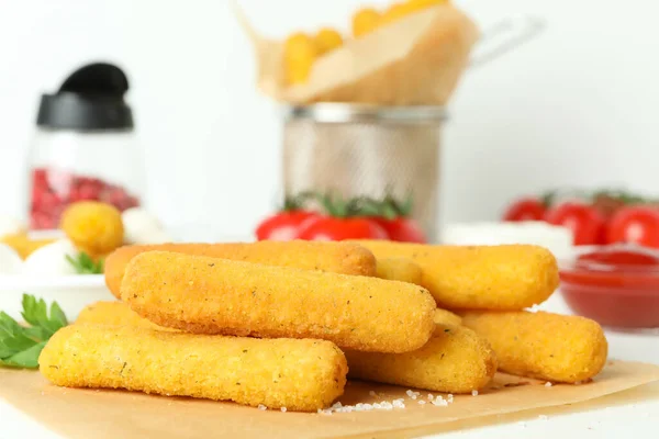 Concept Tasty Food Cheese Sticks Close — Stock Photo, Image